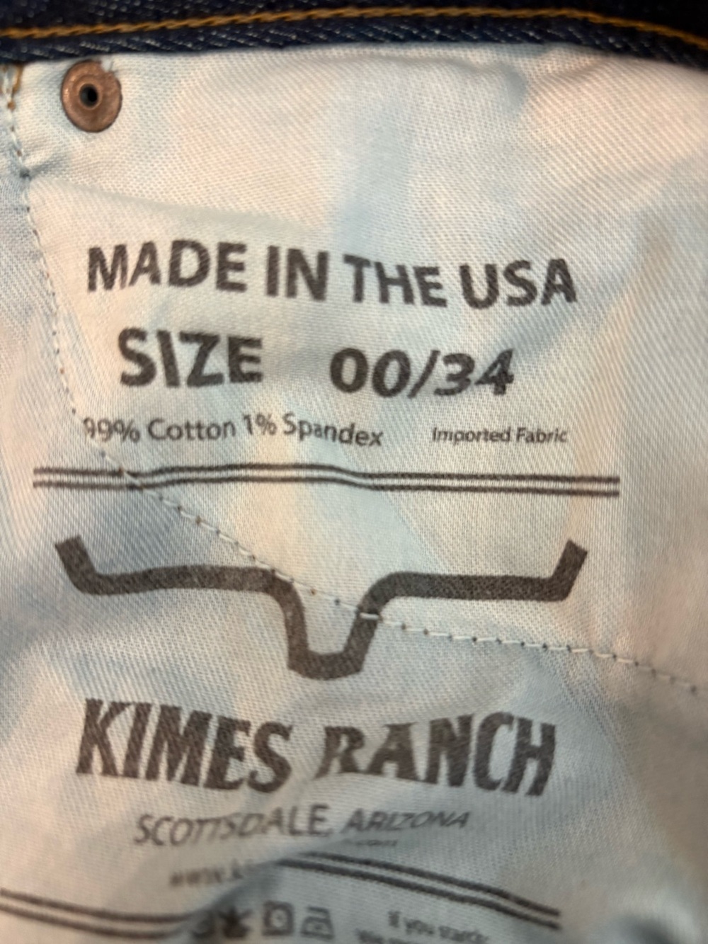 Kimes Ranch Betty Dark Blue Bootcut Jeans with Yellow Stitching Size 00/34 - Picture 5 of 5